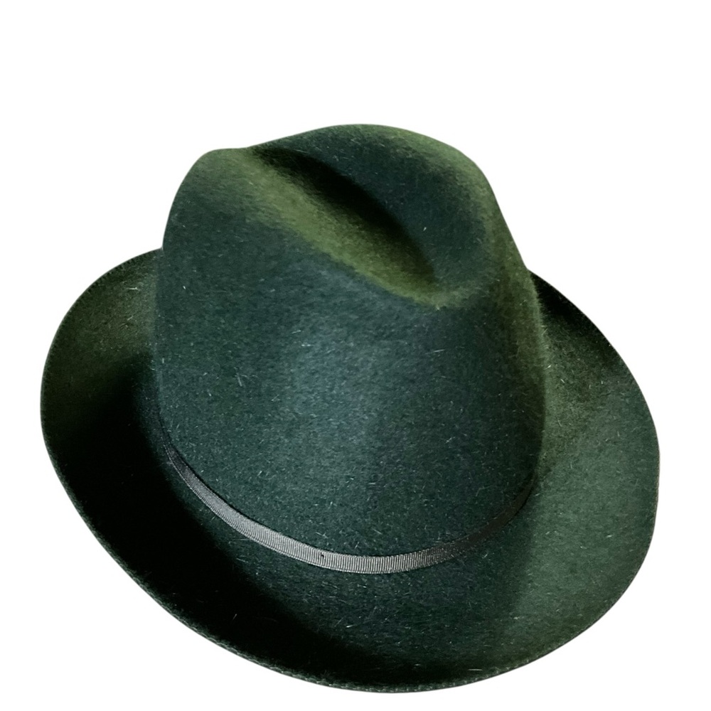 Borsalino Traveller Fur Felt Fedora Hat Green Made in Italy Water Repellent 60 - Picture 5 of 14